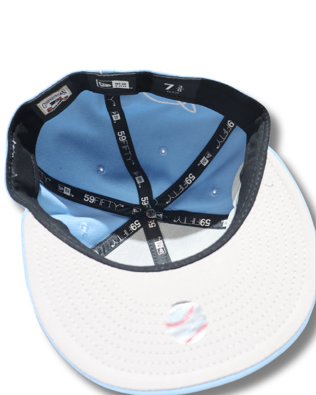 NY SKY BLUE SUPREME SCRIPT FITTED HAT