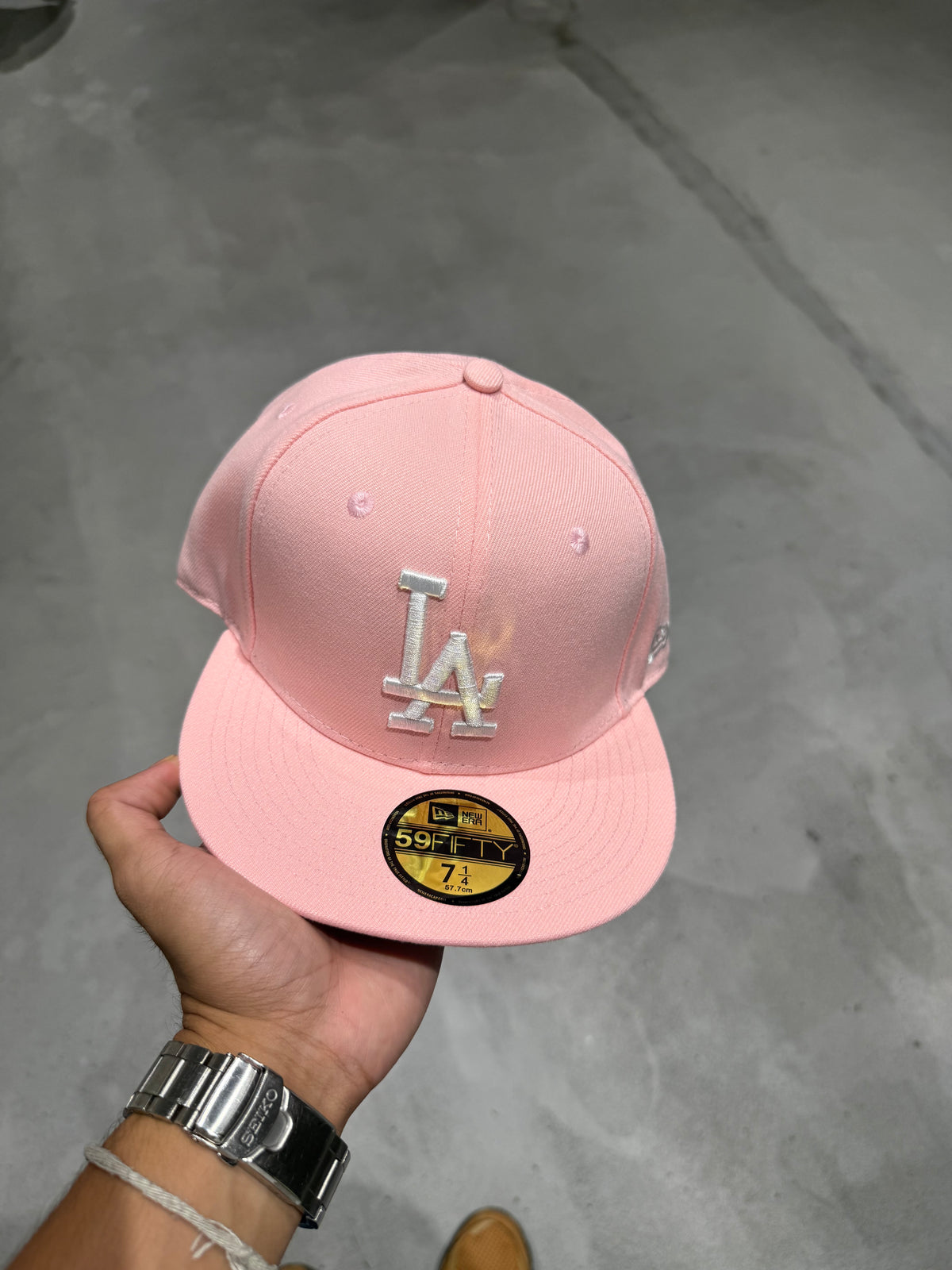 LA PASTEL PINK FITTED HAT