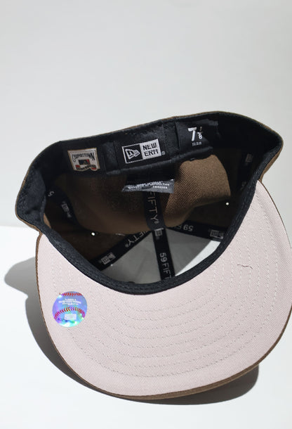 NY PLAIN BROWN FITTED HAT