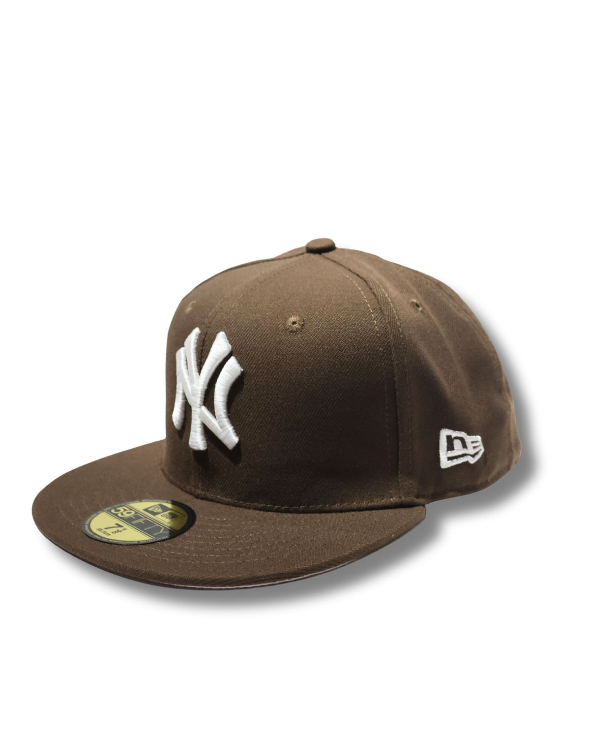 NY PLAIN BROWN FITTED HAT