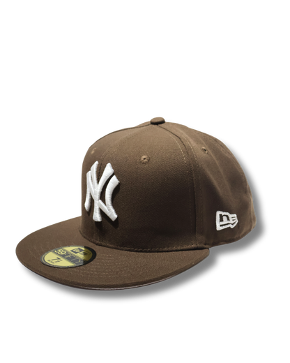 NY PLAIN BROWN FITTED HAT