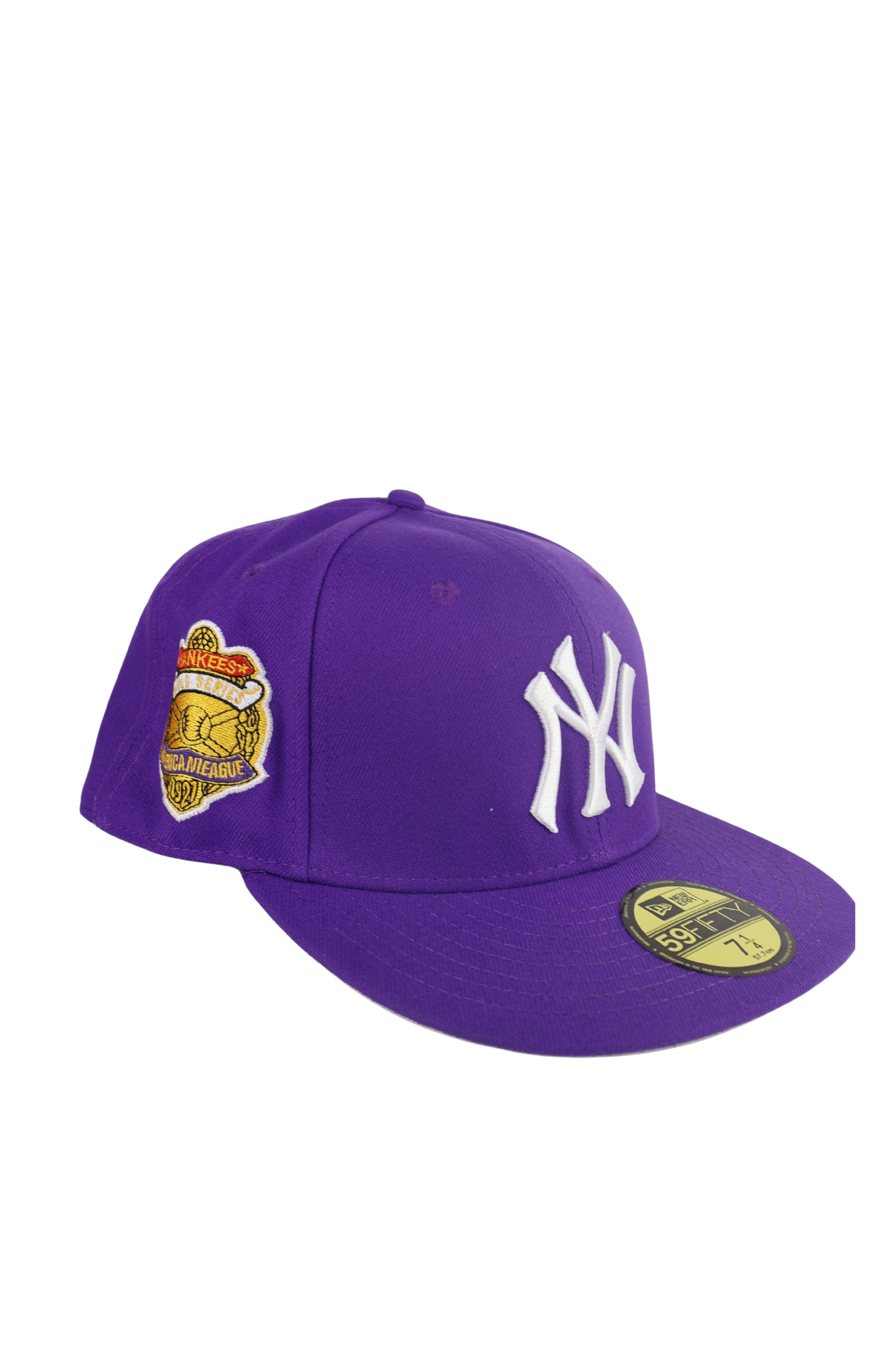 NY PURPLE W SIDE PATCH FITTED HAT