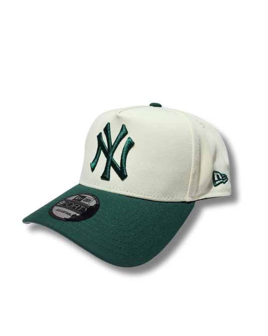 NY TWO TONE GREEN A FRAME SNAPBACK