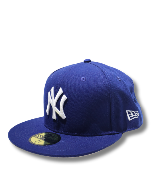 NY PLAIN BLUE FITTED HAT