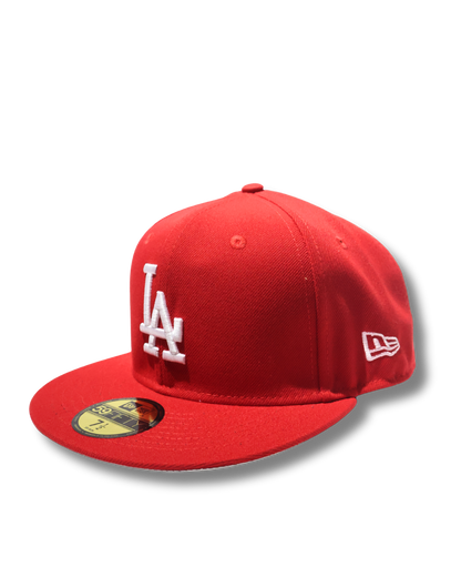 LA PLAIN RED FITTED HAT