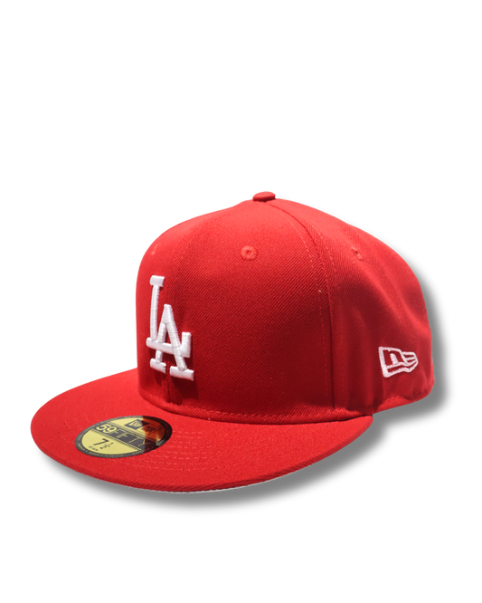 LA PLAIN RED FITTED HAT