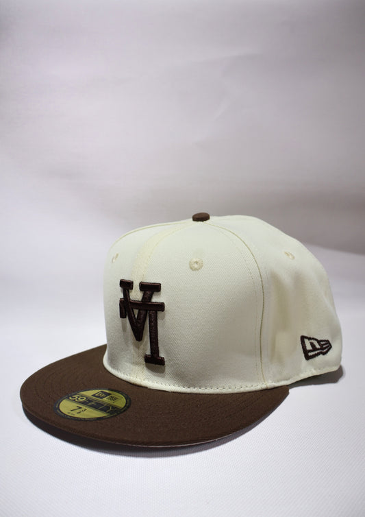 LA TWO TONE BROWN FITTED HAT