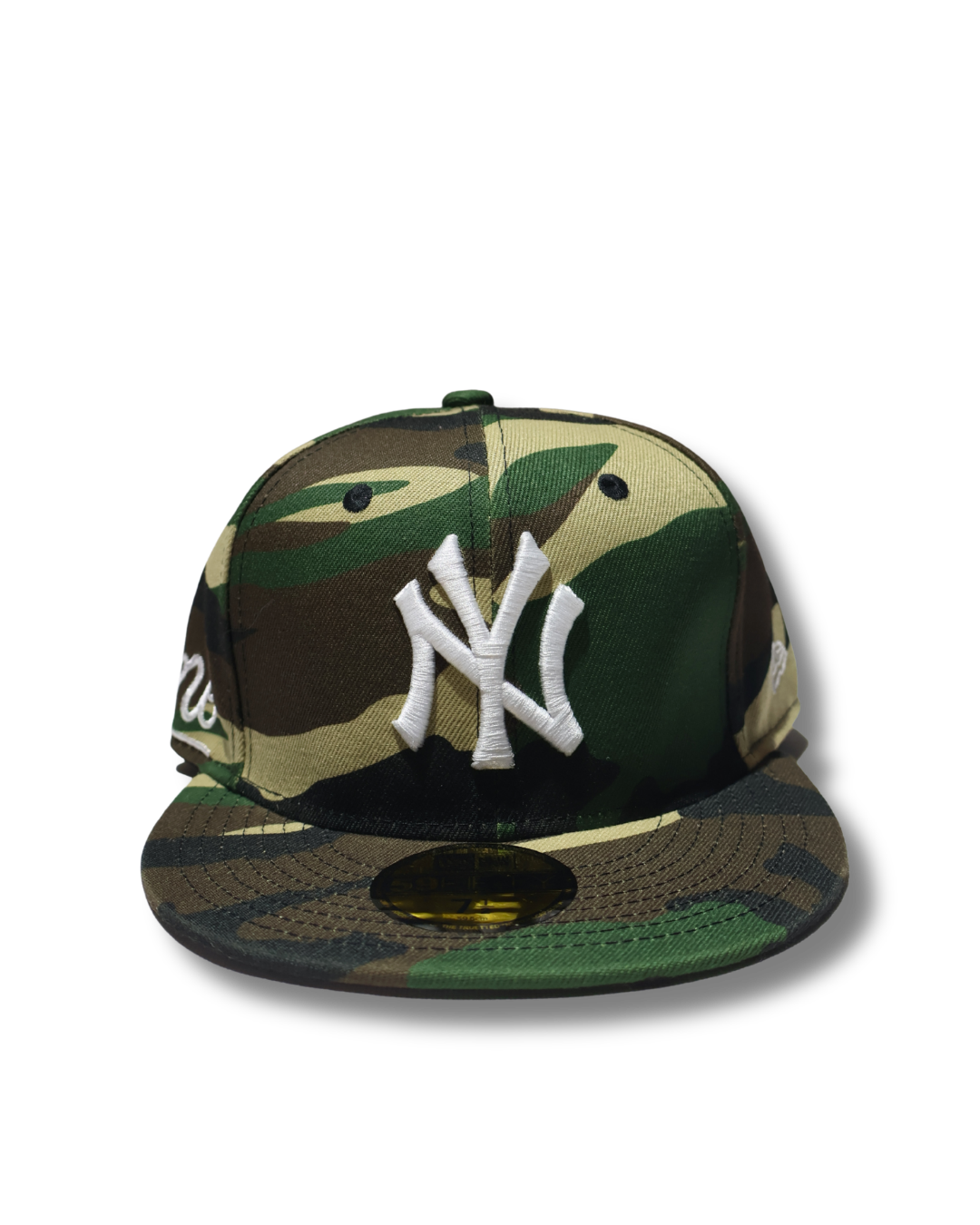 NY SUPREME CAMOU SCRIPT FITTED HAT