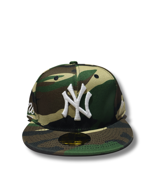 NY SUPREME CAMOU SCRIPT FITTED HAT