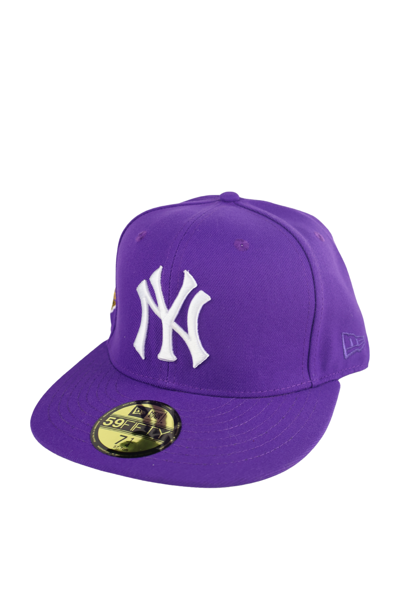 NY PURPLE W SIDE PATCH FITTED HAT