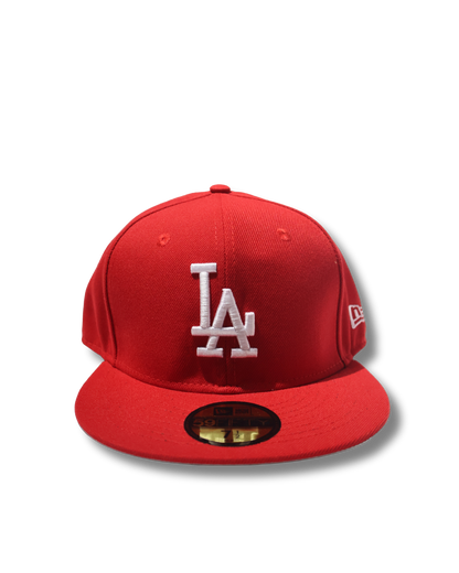 LA PLAIN RED FITTED HAT