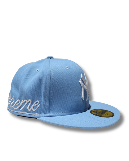 NY SKY BLUE SUPREME SCRIPT FITTED HAT