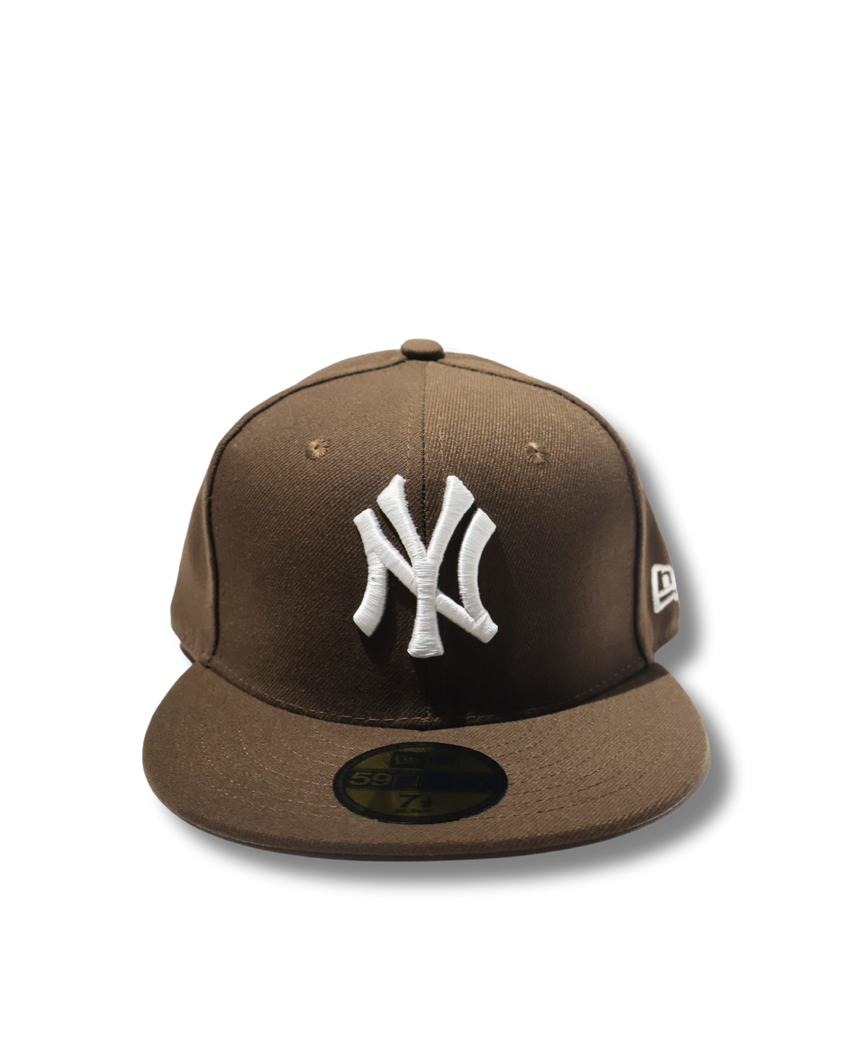 NY PLAIN BROWN FITTED HAT