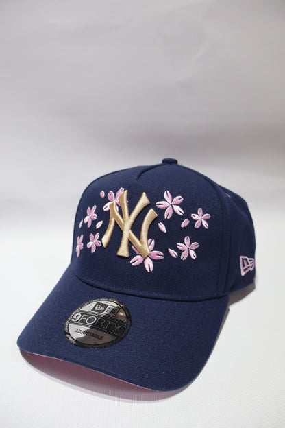 NY FLORAL NAVY A FRAME HAT