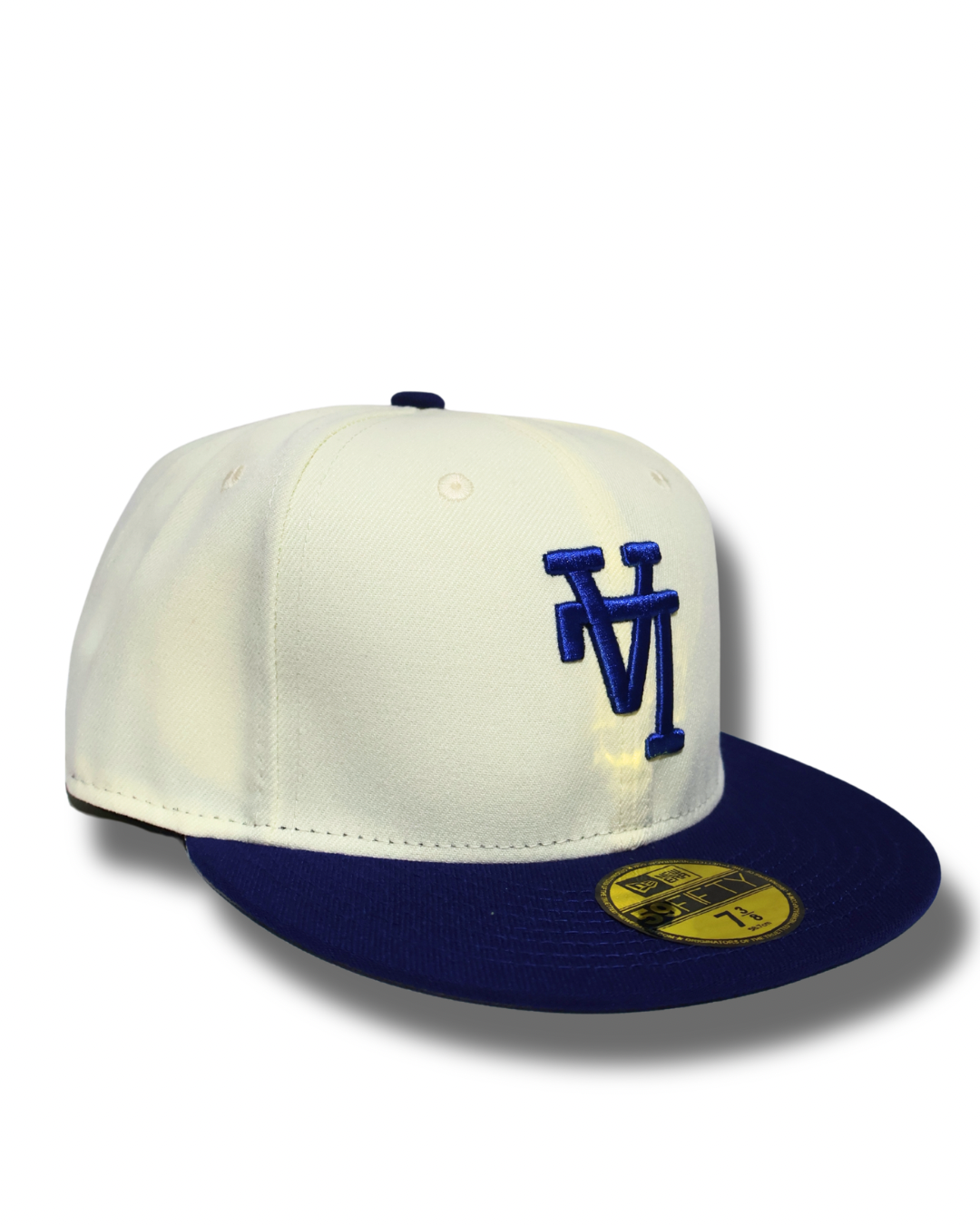 LA INVERTED CREAM BLUE FITTED