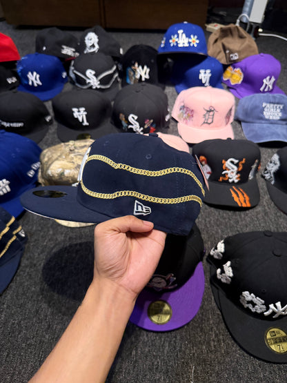 NY GOLD CHAIN FITTED HAT