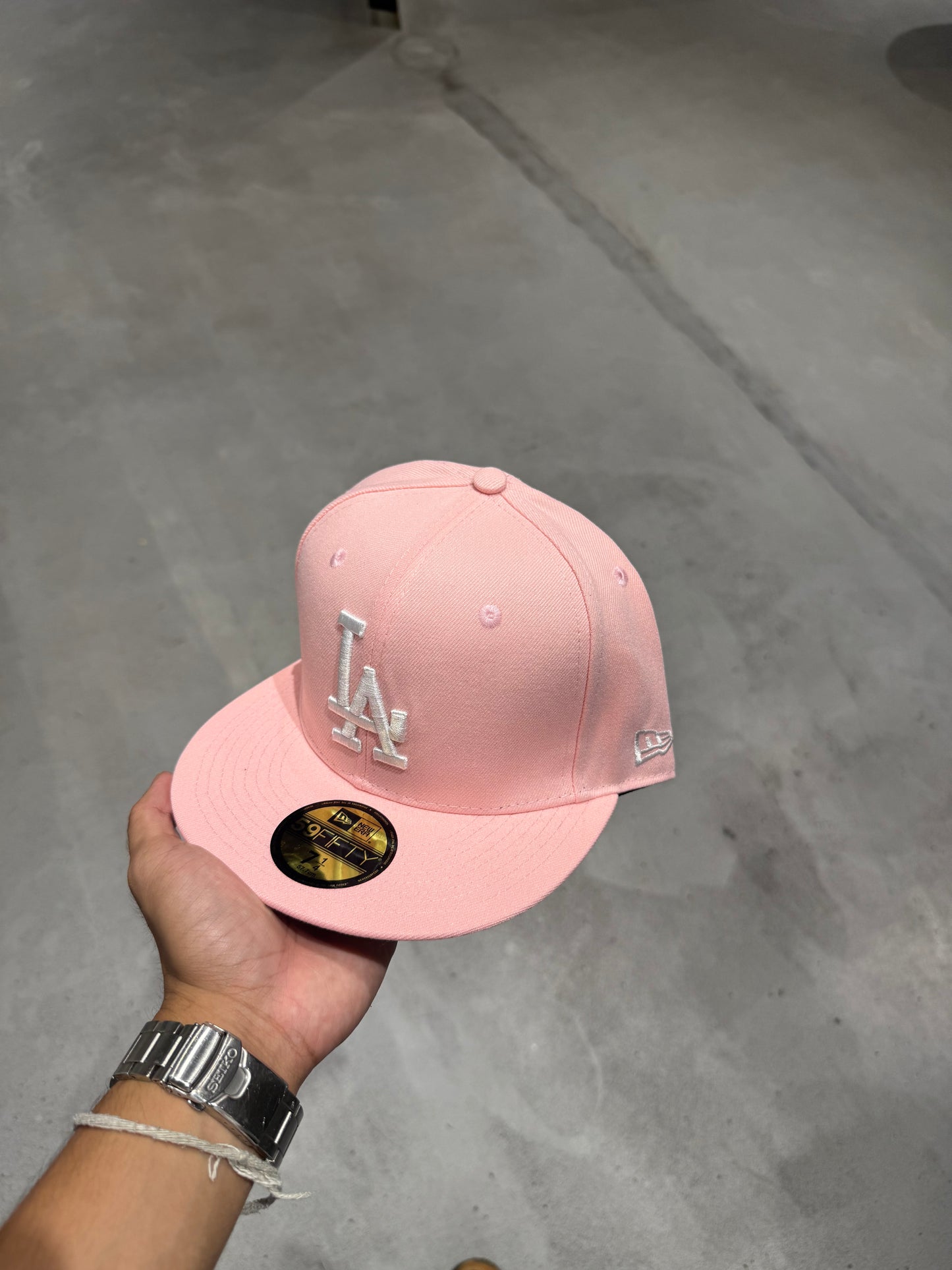 LA PASTEL PINK FITTED HAT