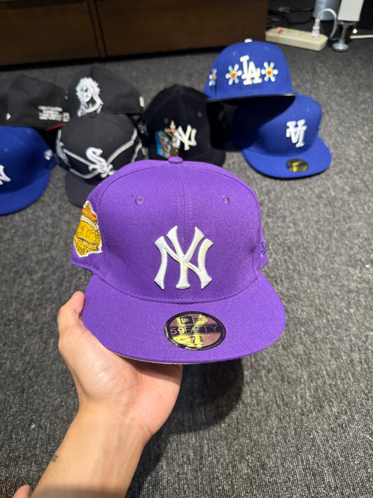 NY PURPLE FITTED HAT