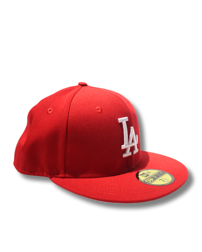 LA PLAIN RED FITTED HAT