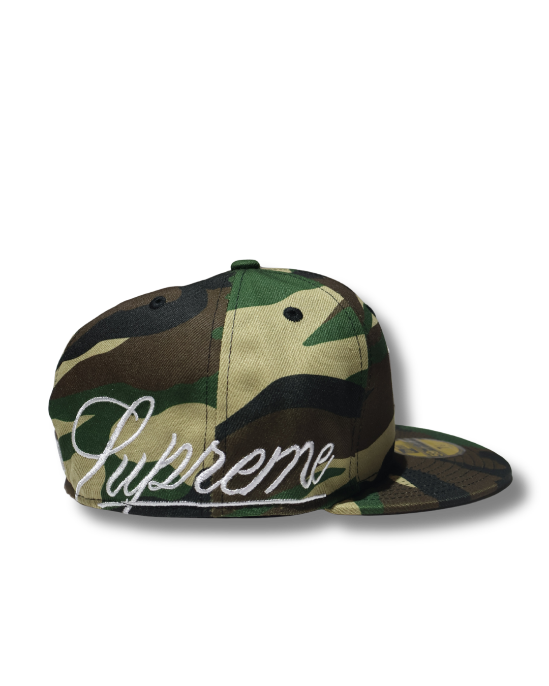 NY SUPREME CAMOU SCRIPT FITTED HAT