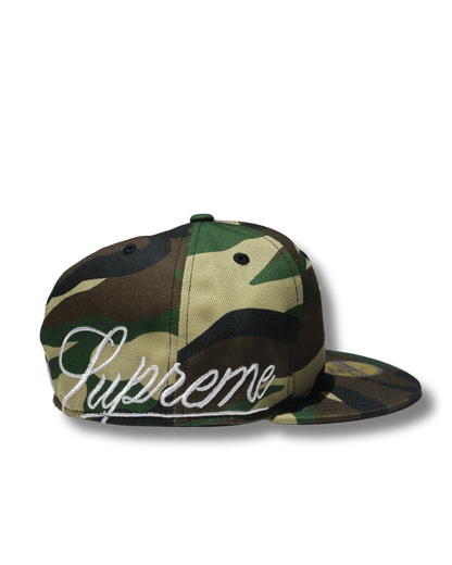 NY SUPREME CAMOU SCRIPT FITTED HAT