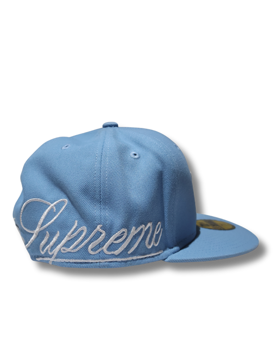 NY SKY BLUE SUPREME SCRIPT FITTED HAT