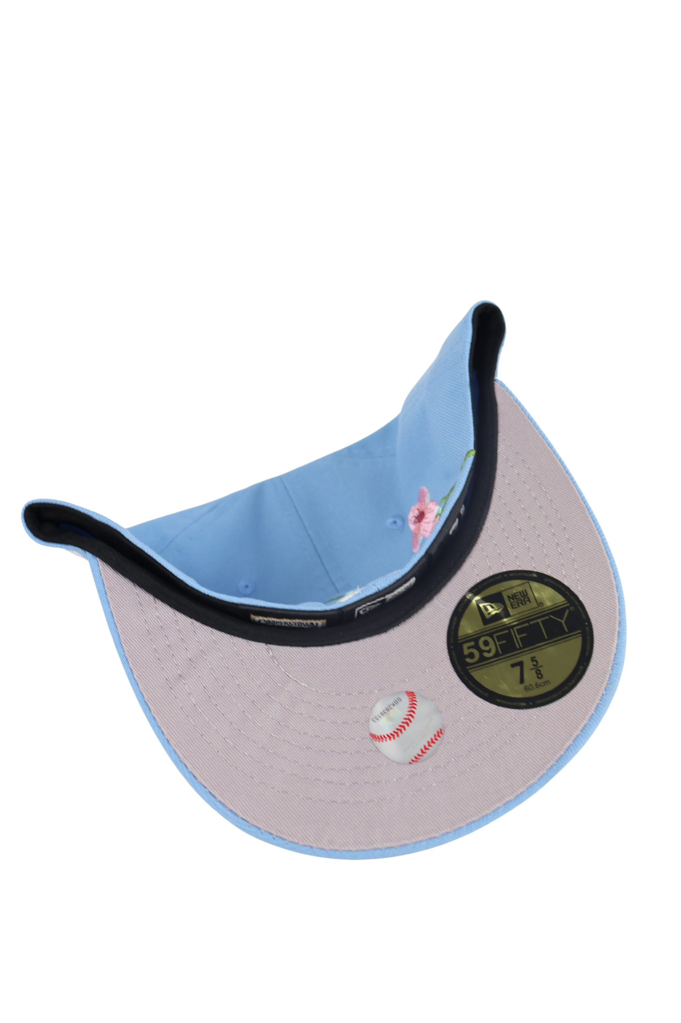 LA FLORAL LIGHT BLUE FITTED HAT