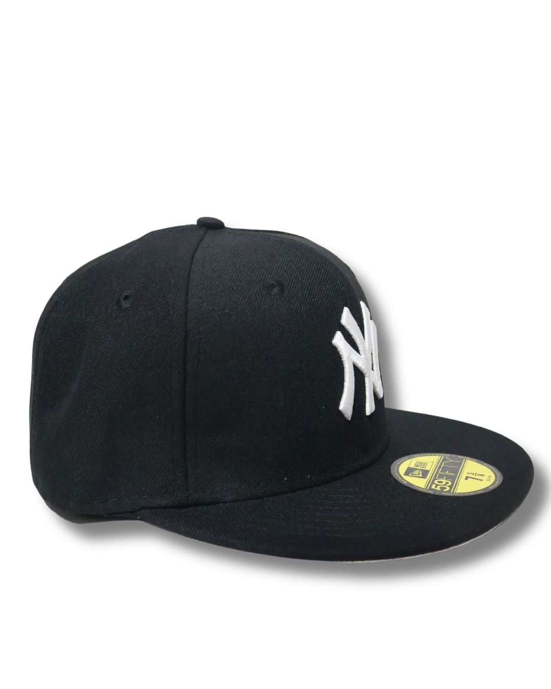 NY PLAIN BLACK FITTED HAT