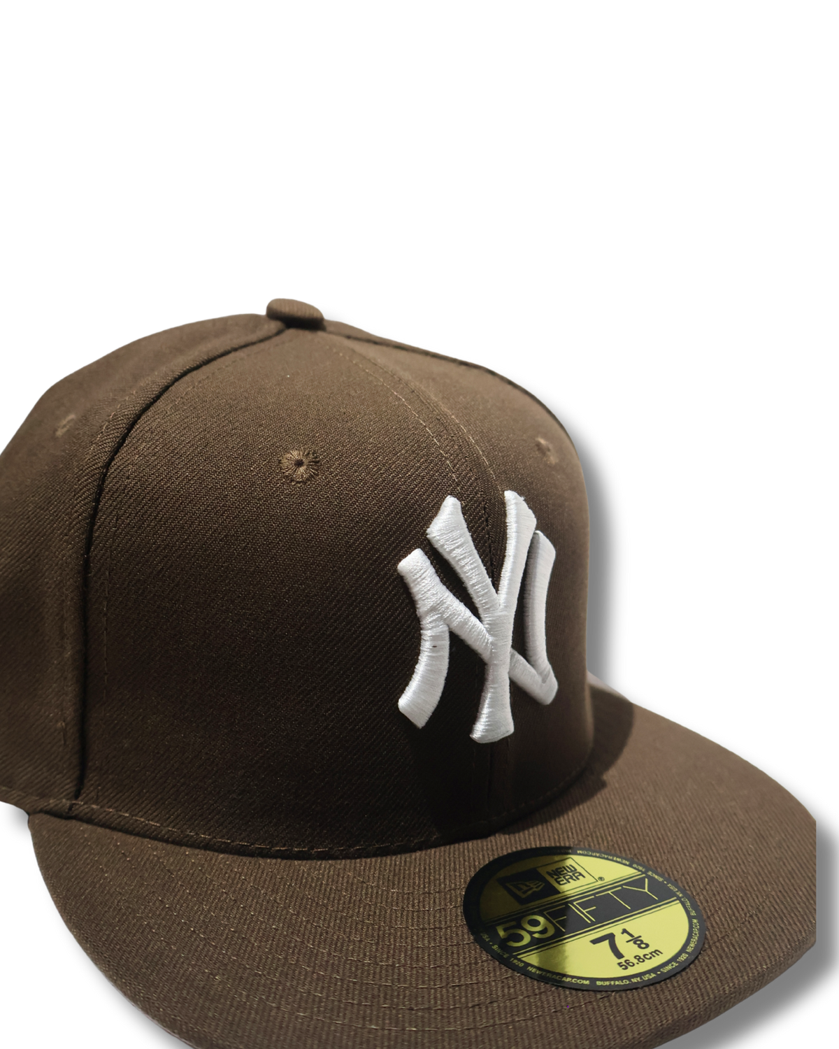 NY PLAIN BROWN FITTED HAT