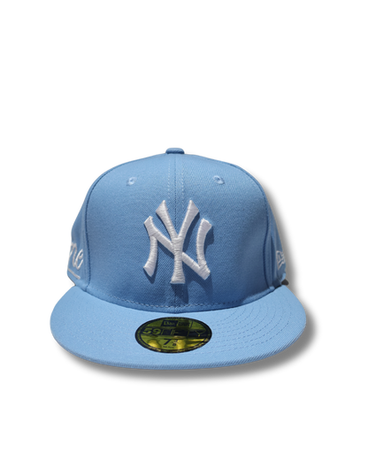 NY SKY BLUE SUPREME SCRIPT FITTED HAT