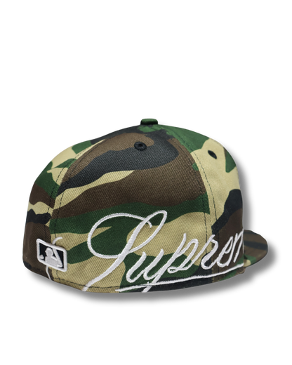 NY SUPREME CAMOU SCRIPT FITTED HAT