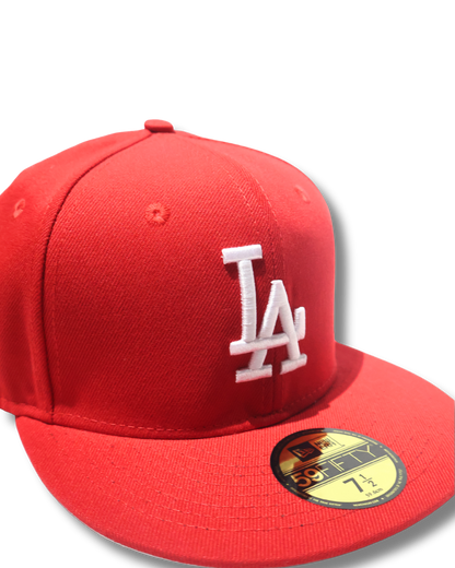 LA PLAIN RED FITTED HAT
