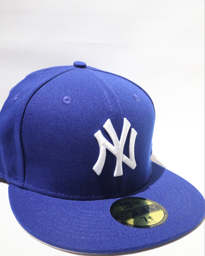 NY PLAIN BLUE FITTED HAT