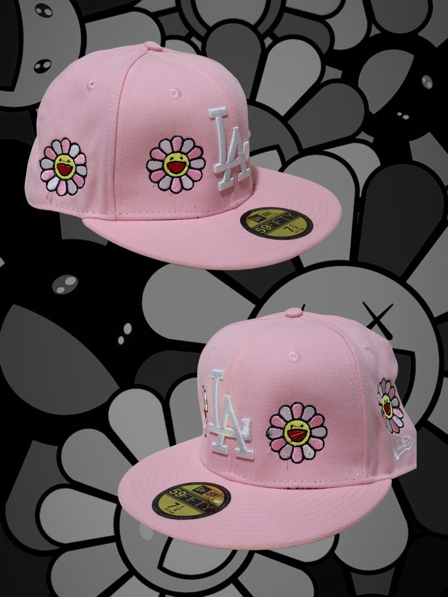 LA MURAKAMI PINK FITTED HAT