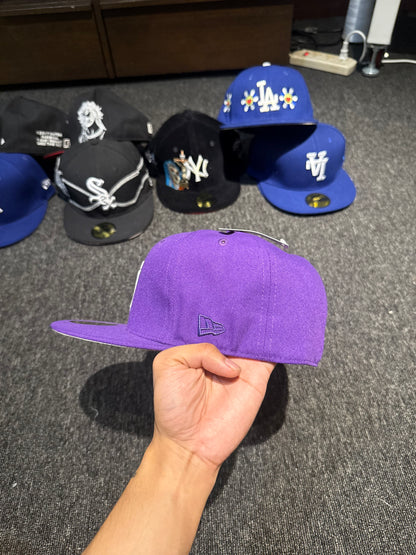 NY PURPLE FITTED HAT