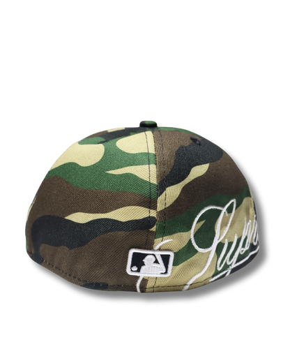 NY SUPREME CAMOU SCRIPT FITTED HAT