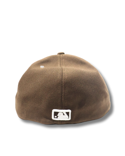 NY PLAIN BROWN FITTED HAT