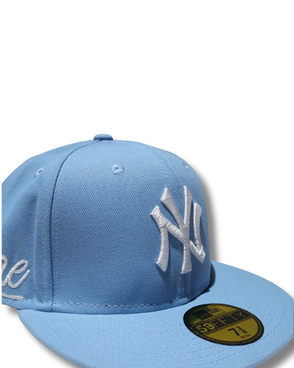 NY SKY BLUE SUPREME SCRIPT FITTED HAT