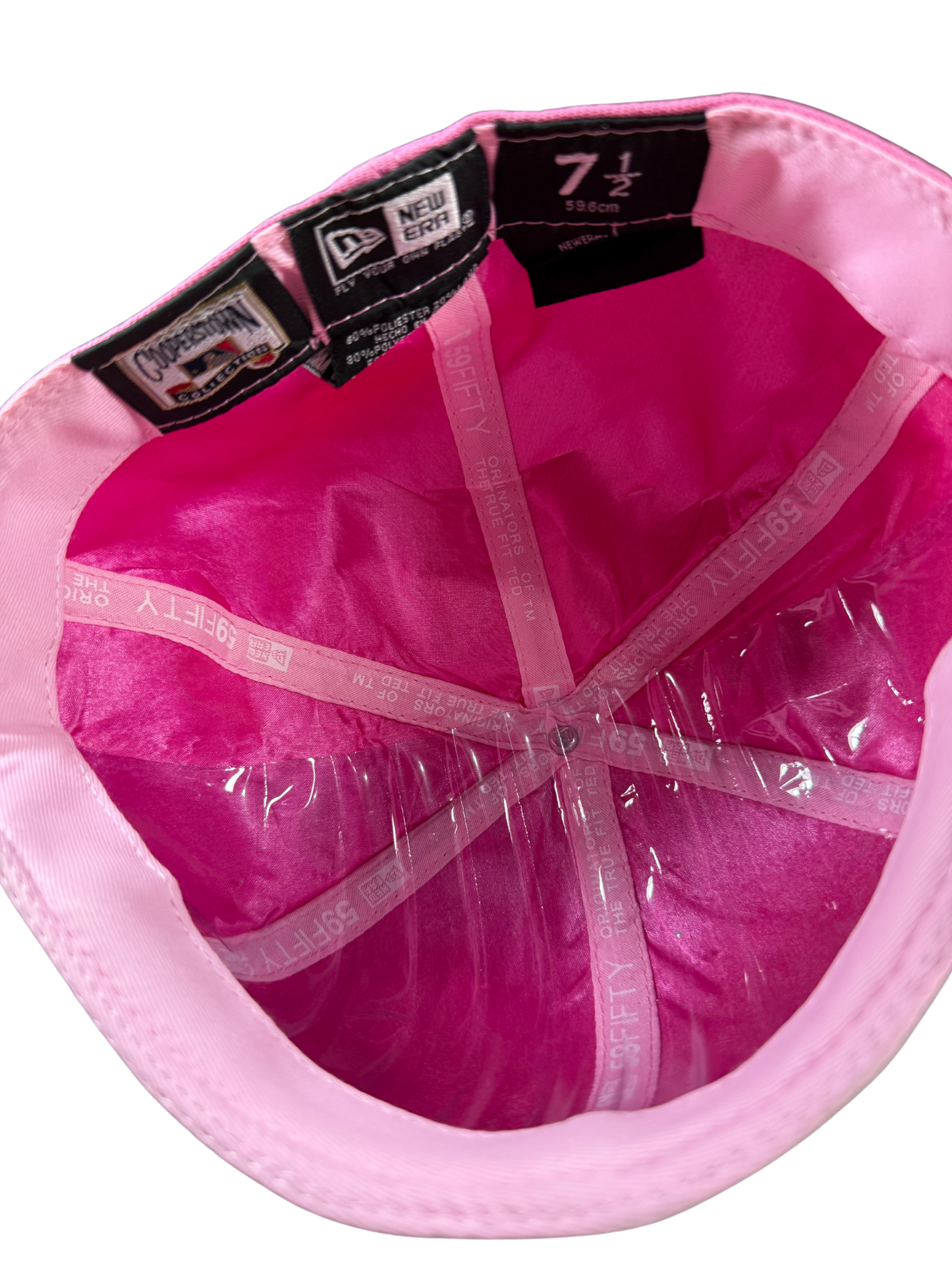 NY PINK HORN FITTED HAT