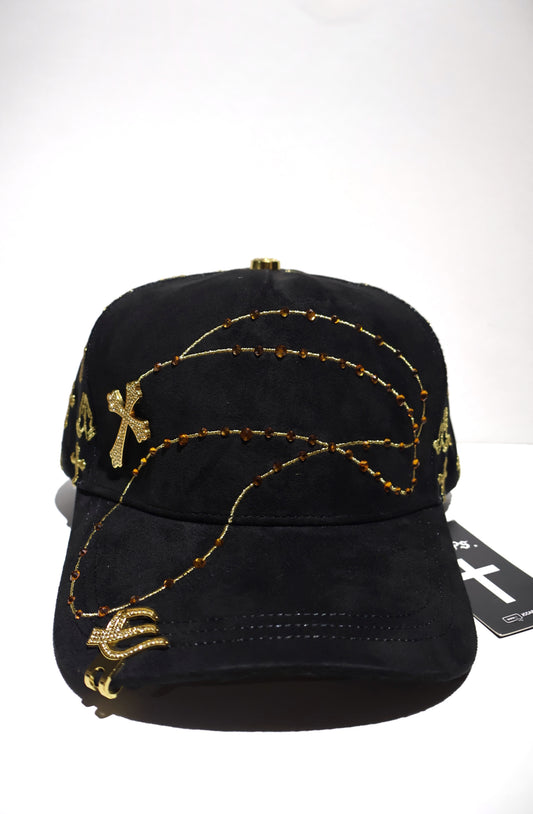 CROSS ICED OUT GOLD TRUCKER HAT
