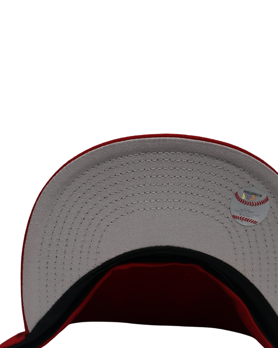 NY RED PLAIN FITTED HAT