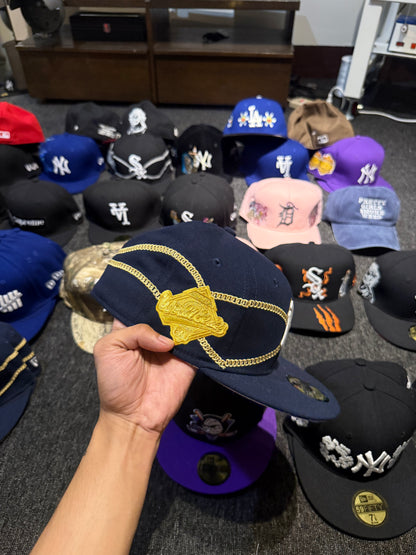 NY GOLD CHAIN FITTED HAT