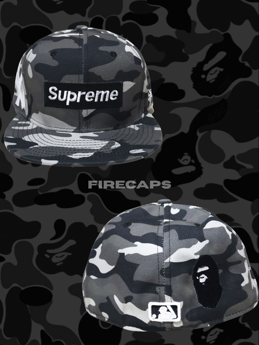 SUPREME x BAPE CAMOU FITTED HAT