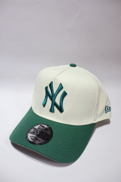 NY GREEN TWO TONE A FRAME HAT