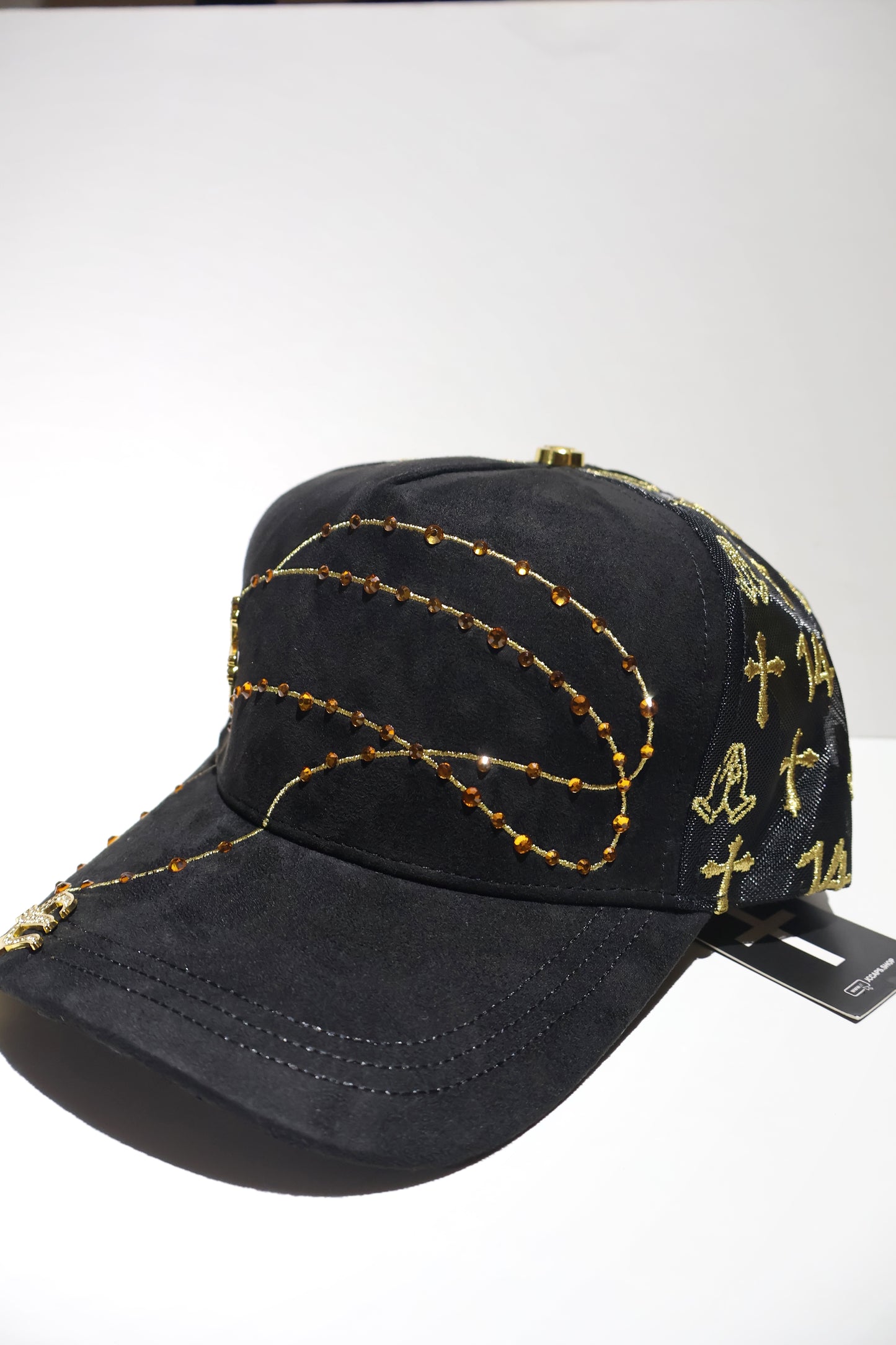 CROSS ICED OUT GOLD TRUCKER HAT
