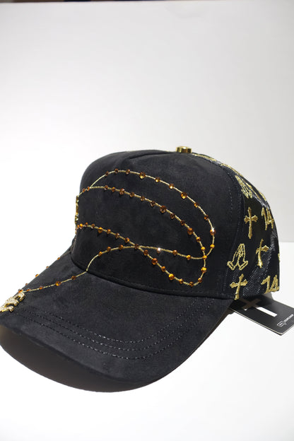 CROSS ICED OUT GOLD TRUCKER HAT