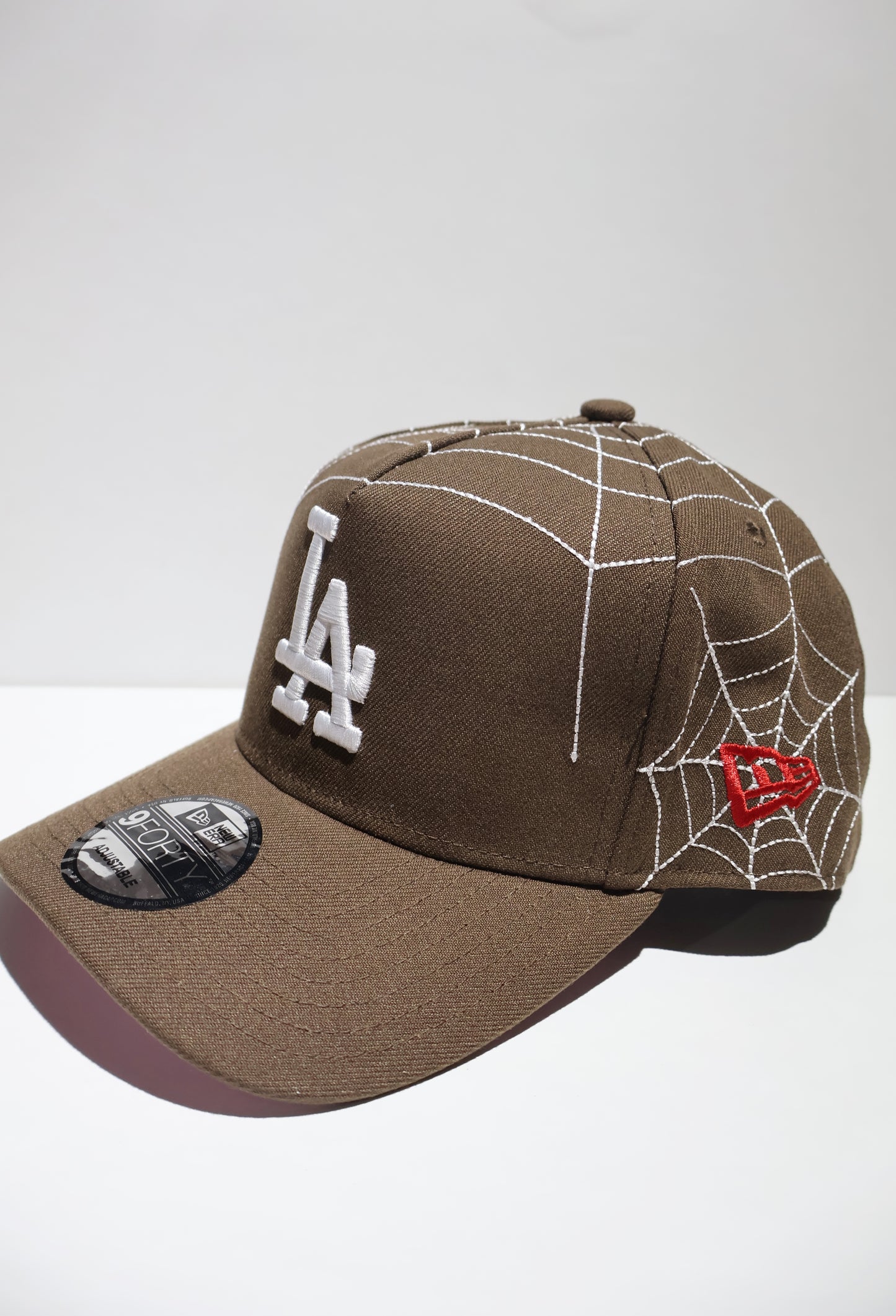 LA BROWN SPIDER WEB A FRAME HAT