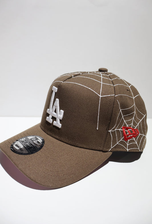 LA BROWN SPIDER WEB A FRAME HAT