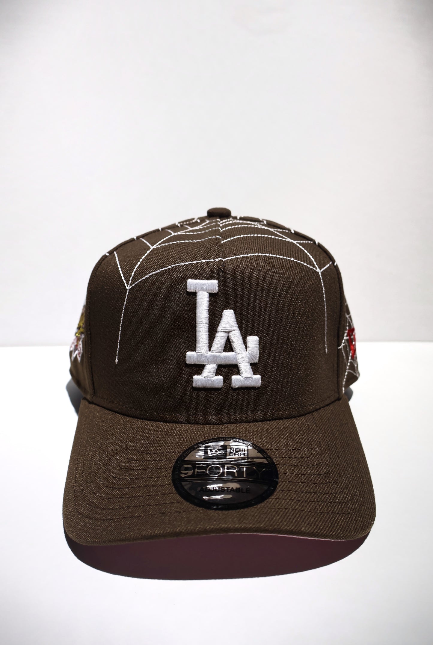 LA BROWN SPIDER WEB A FRAME HAT