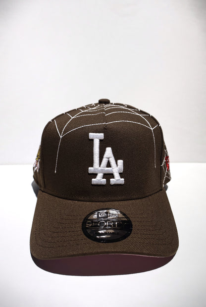 LA BROWN SPIDER WEB A FRAME HAT